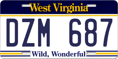 WV license plate DZM687