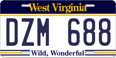 WV license plate DZM688