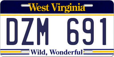 WV license plate DZM691