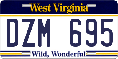 WV license plate DZM695