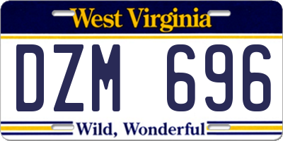 WV license plate DZM696