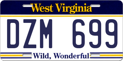 WV license plate DZM699