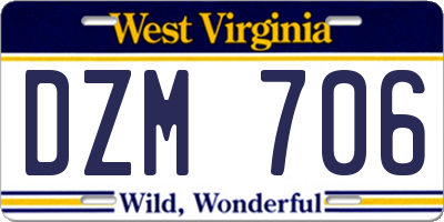 WV license plate DZM706