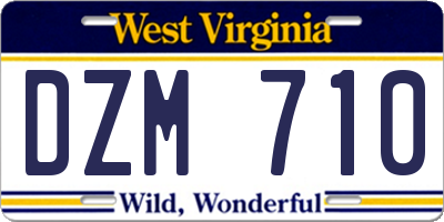 WV license plate DZM710