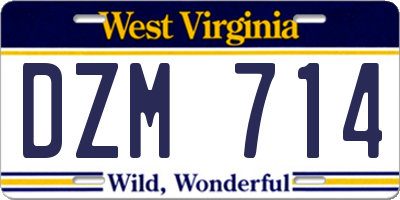 WV license plate DZM714