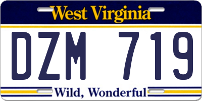 WV license plate DZM719