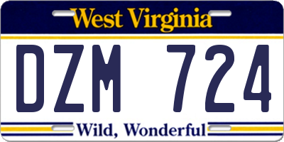 WV license plate DZM724