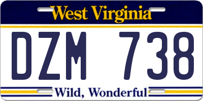 WV license plate DZM738