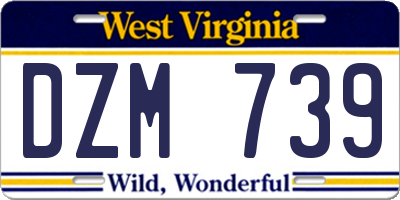 WV license plate DZM739