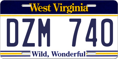 WV license plate DZM740