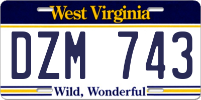 WV license plate DZM743