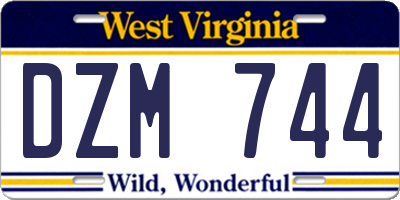 WV license plate DZM744