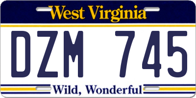 WV license plate DZM745