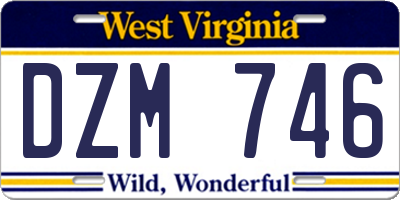 WV license plate DZM746