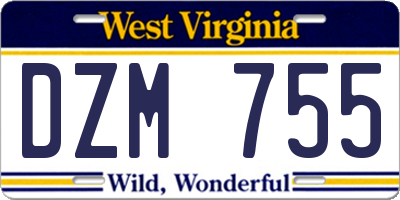 WV license plate DZM755