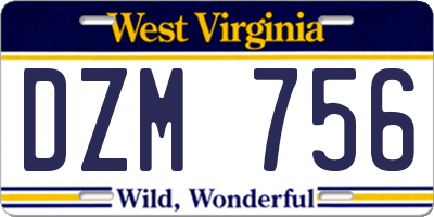 WV license plate DZM756