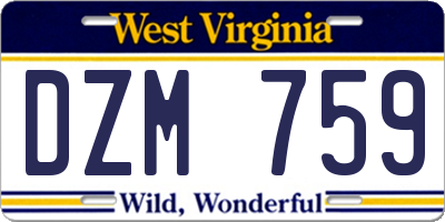 WV license plate DZM759