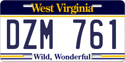 WV license plate DZM761