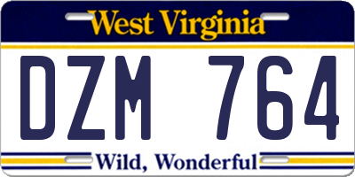 WV license plate DZM764