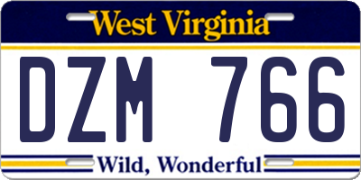 WV license plate DZM766