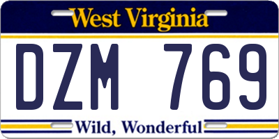 WV license plate DZM769