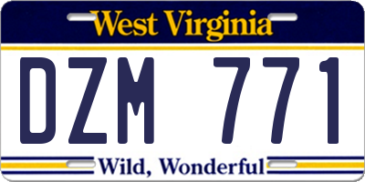 WV license plate DZM771