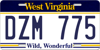 WV license plate DZM775