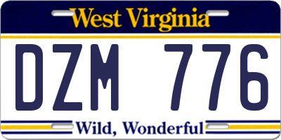 WV license plate DZM776