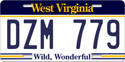 WV license plate DZM779