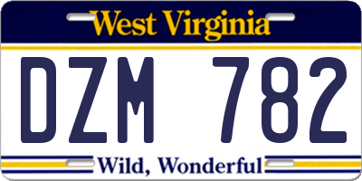 WV license plate DZM782