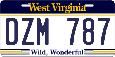 WV license plate DZM787