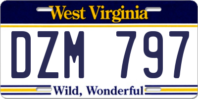 WV license plate DZM797