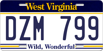 WV license plate DZM799