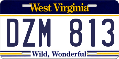 WV license plate DZM813