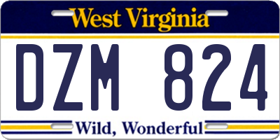 WV license plate DZM824