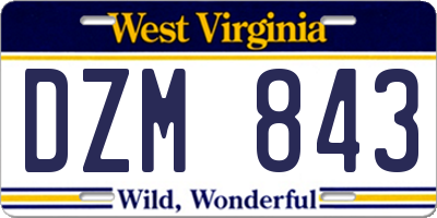 WV license plate DZM843