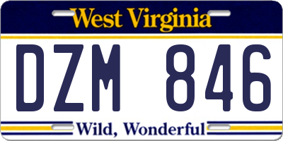 WV license plate DZM846