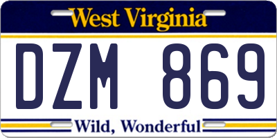 WV license plate DZM869