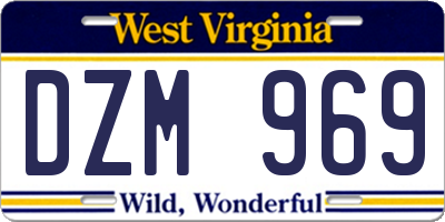 WV license plate DZM969