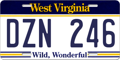 WV license plate DZN246