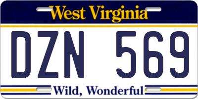 WV license plate DZN569