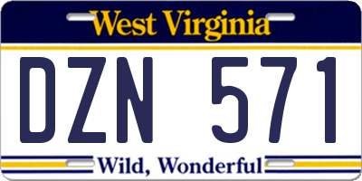 WV license plate DZN571