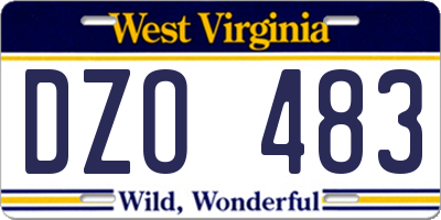 WV license plate DZO483
