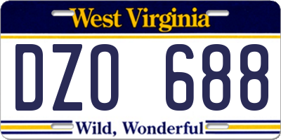 WV license plate DZO688