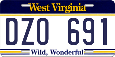 WV license plate DZO691