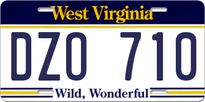 WV license plate DZO710
