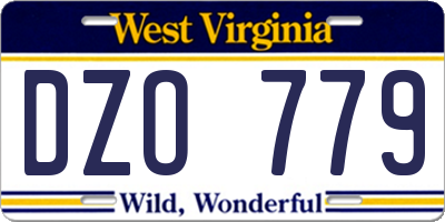 WV license plate DZO779