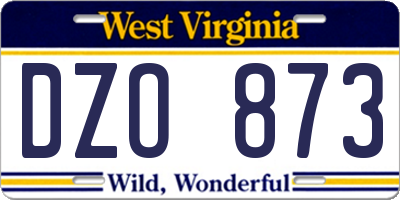 WV license plate DZO873