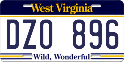 WV license plate DZO896