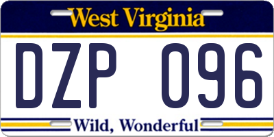 WV license plate DZP096
